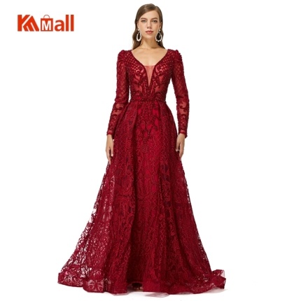 sexy red evening dress